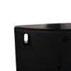 Close-up of a black doorsense showing a fixing point hole in the corner of the product casing