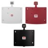 Group of three aadsbk aadws doorsense fire door retainers in white red and black shown from the front