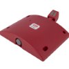 angled view of the red doorsense flat showing its red casing and small control features