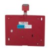 Back view of red doorsense showing mounting surface and labels