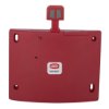 Front view of red doorsense showing the main body and the handle with a small Union Assa Abloy label
