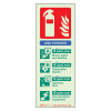 Image of the Csdprp Powder Fire Extinguisher Sign Portrait Front showing extinguisher symbol with fire and usage instructions