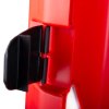 Latch detail on the ultrafire weatherproof single extinguisher cabinet in black and red colors