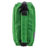 Side shot of Decakit2 Deca Med Family And Home First Aid Kit in green fabric with black zipper and handle