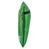 Side view of Decakit4 Deca Med Small First Aid Kit in green with a black zipper and a barcode label