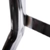Closeup of the chrome metal detail on the ultrafire single chrome fire extinguisher stand showing smooth reflective surface