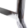 Closeup of chrome metal joint on ultrafire single chrome fire extinguisher stand showing weld and polished surface
