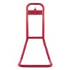front view of a single red metal extinguisher stand showing its rectangular frame and top handle