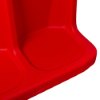 Closeup of the bottom part of the double fire entinguisher stand showing the base design and colour