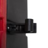 Close up of the securing clasp on a double extinguisher cabinet showing details of the lock mechanism