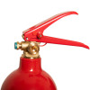 a close up of the handle to a refurbished 2kg co2 fire extinguisher showing the connector for a frost free horn