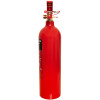 a side image of a red cylinder of a co2 fire extinguisher