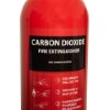 refurbished 5kg co2 fire extinguisher showing the horn at the top