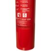 Close up of label on refurbished 5kg co2 fire extinguisher showing usage instructions and safety warnings