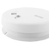 kidde firex mains powered optical smoke alarm alkaline battery backup showing the indicator light and sensor on the device
