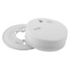 kidde firex mains powered optical smoke alarm with alkaline battery backup shown with backing plate on white background