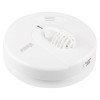 angled view of Kidde Firex mains powered heat alarm with alkaline battery backup in white color