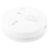 angled view of Kidde Firex mains powered heat alarm with alkaline battery backup in white color