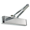 Close-up image of the Rut5204Bcpn Rutland 5204Bc Door Closer in polished nickel showing the front view and arm mechanism