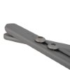 Closeup view of the arm part of the rutland overhead door closer silver showing metal screws and joints