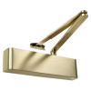 Image of Rut5204Bcsb Rutland 5204Bc Door Closer in satin brass finish showing front view with arm and mounting bracket