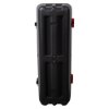 Back view of a Thomas Glover fire extinguisher cabinet showing a tall black rectangular case with red clips on the side