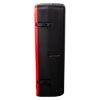 Side view of a Thomas Glover fire extinguisher cabinet showing black and red casing with latch details