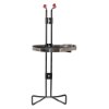 thomas glover powerx 3kg powder extinguisher bracket shown from the front with black metal frame and red top clips