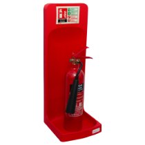 Ultrafire Single Premium Stand Red ultrafire single premium stand red shown at an angle with a co2 extinguisher placed inside the stand