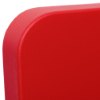 Close up top view of the red ultrafire single premium stand showing its smooth rounded edge and surface texture