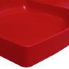 Close up of the red base of the Ultrafire double premium stand showing its smooth surface and curved edges