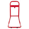 Front view of the ultrafire extinguisher stand red single showing its metal frame and support structure