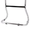 double chrome extinguisher stand showing the bottom frame with a curved rectangular base and black rubber feet