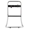 Front view of a double chrome extinguisher stand with curved frame and black mounting bracket
