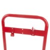 Top view of the red ultrafire extinguisher stand showing metal frame and attachment points