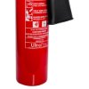Bottom view of ultrafire 5kg co2 extinguisher showing warning label and nozzle attachment