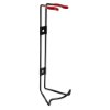 Ultrafire 1kg powder extinguisher bracket shown from an angled view with black metal frame and red protective handles