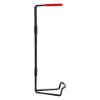 Side view of the ultrafire 1kg powder extinguisher bracket showing its black frame with a red handle end
