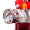Closeup of the gauge on an ultrafire 1kg powder extinguisher showing pressure levels in bar