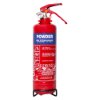 Front view of the ultrafire 1kg powder extinguisher with bracket attached