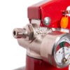 Close-up of the nozzle and pressure gauge on the ultrafire 1kg powder extinguisher