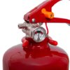 Pressure gauge on the ultrafire 2kg powder extinguisher showing the pressure level in bar