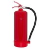 Back view of the ultrafire 6l water extinguisher showing the red cylinder with hose and handle