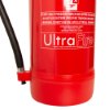 Bottom section of ultrafire water fire extinguisher 9l showing red cylinder and black hose connection