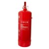 Side view of a red Ultrafire water fire extinguisher 9l showing the label and top nozzle mechanism