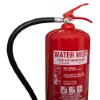 Close-up of the handle and valve on a 6ltr water mist ultrafire in red with black hose