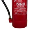 Close up of nozzle holder on a 6ltr water mist ultrafire fire extinguisher showing hose attachment point