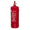 Side view of a red 6ltr water mist ultrafire cylinder with labels and valve details visible