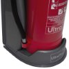 ultrafire economy fire extinguisher stand single grey showing the base with foam cushioning and attached red extinguisher bottom
