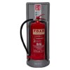 ultrafire economy fire extinguisher stand single grey holding a red foam fire extinguisher with a front foam sign